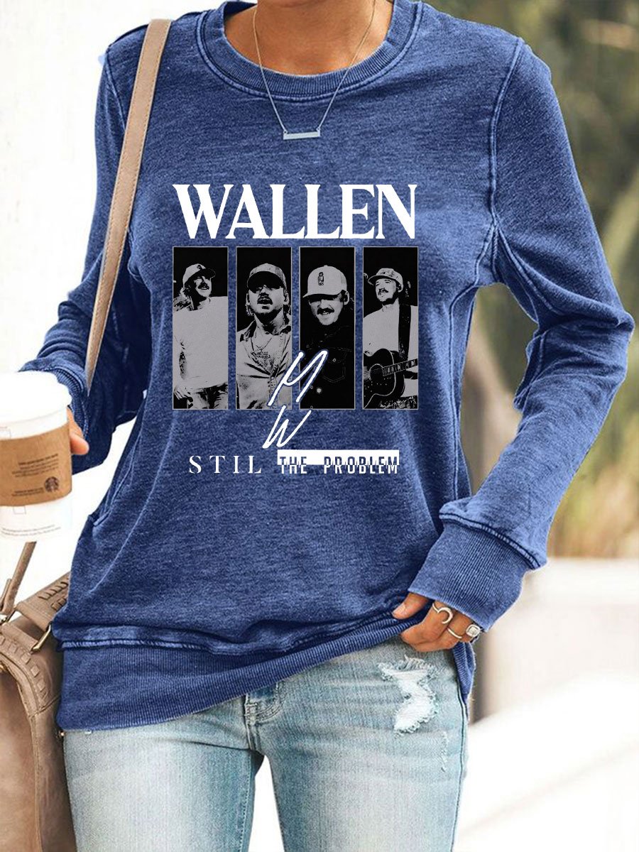 Women's Still The Problem Print Round Neck Sweatshirt