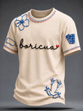 Men's Puerto Rico Art Printed Short-sleeved T-shirt