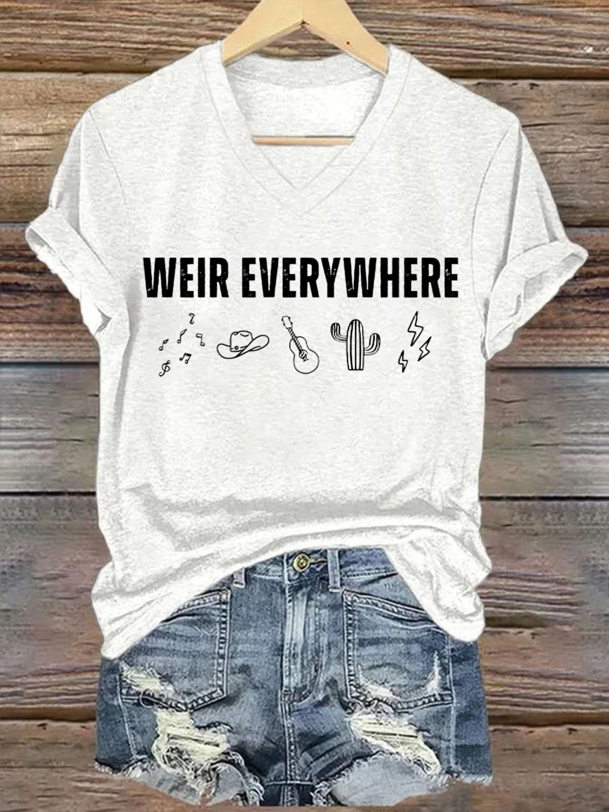 Retro Music Print T-Shirt