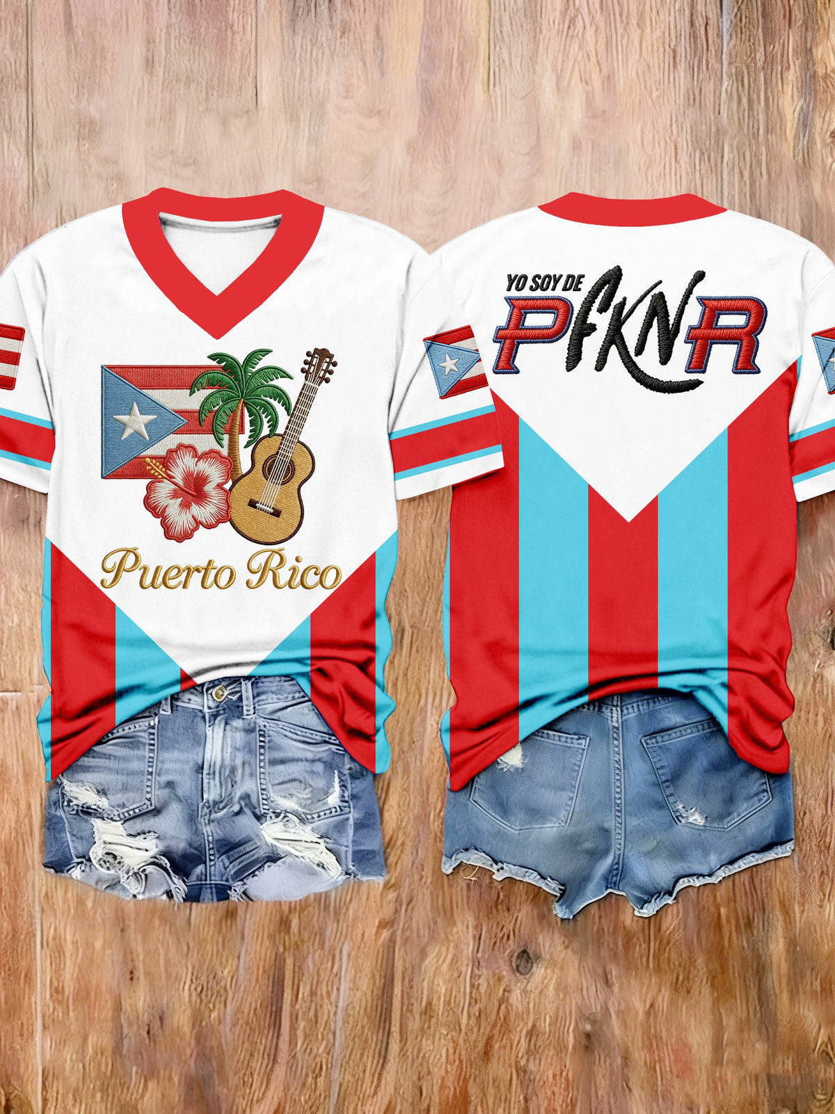 Women's Puerto Rico Baseball Printed T-shirts