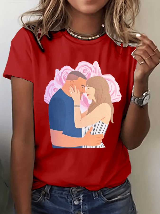 Women's Hot Spot Print Crew Neck T-shirt