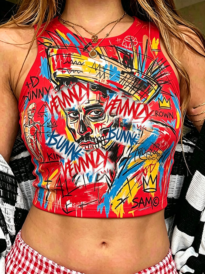 Women's Creative Leisure Print Halter vest