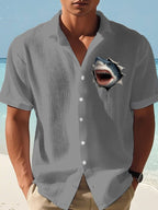 Men's Great White Shark Print Shirt