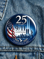 9/11 Memorial Printed Brooch