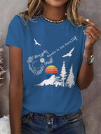 Women's Rustin In The Rain Print Round Neck T-Shirt