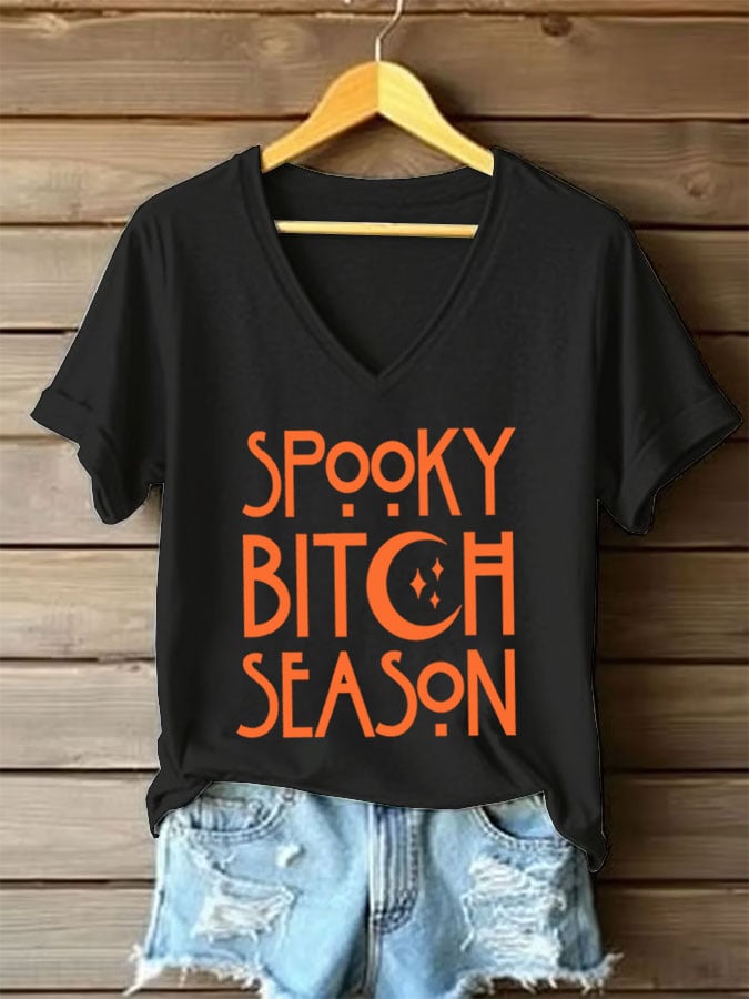 Women's Halloween Print Casual T-Shirt