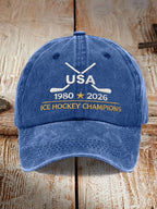 Unisex Hockey Print Baseball Cap
