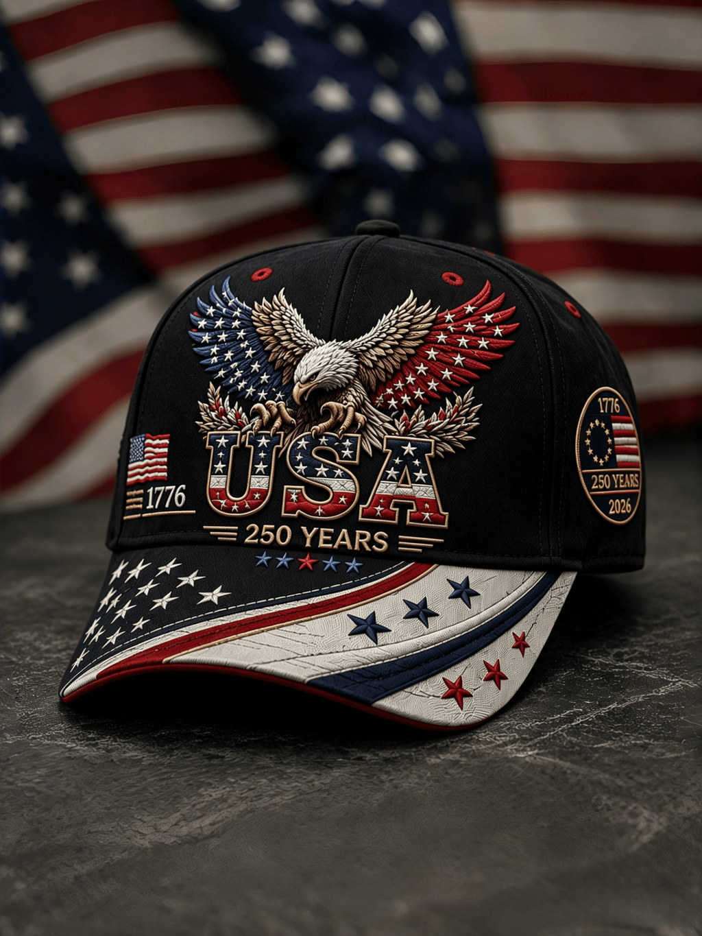 USA 250th Anniversary Printed Hat