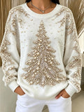Women's Christmas Tree Print Pullover Sweatshirt