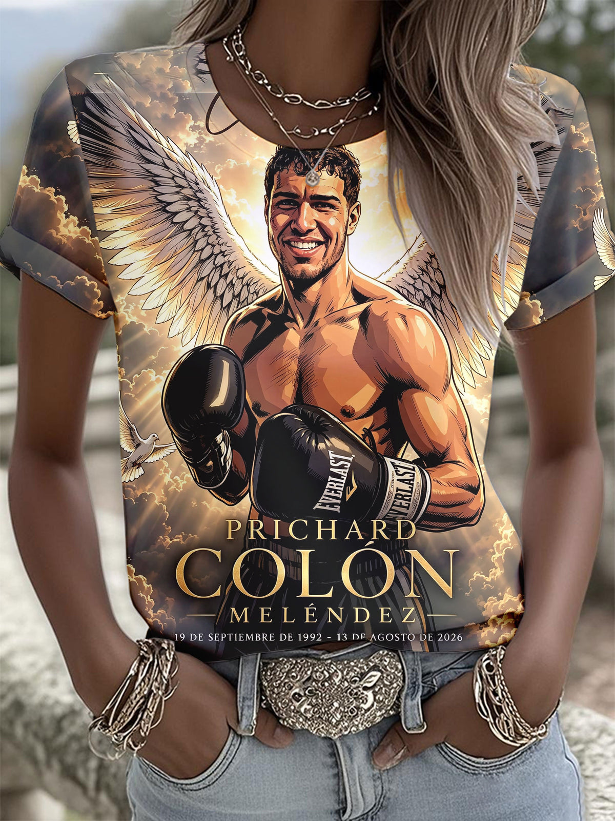 Women's Boxing Champion Art Printed T-shirt