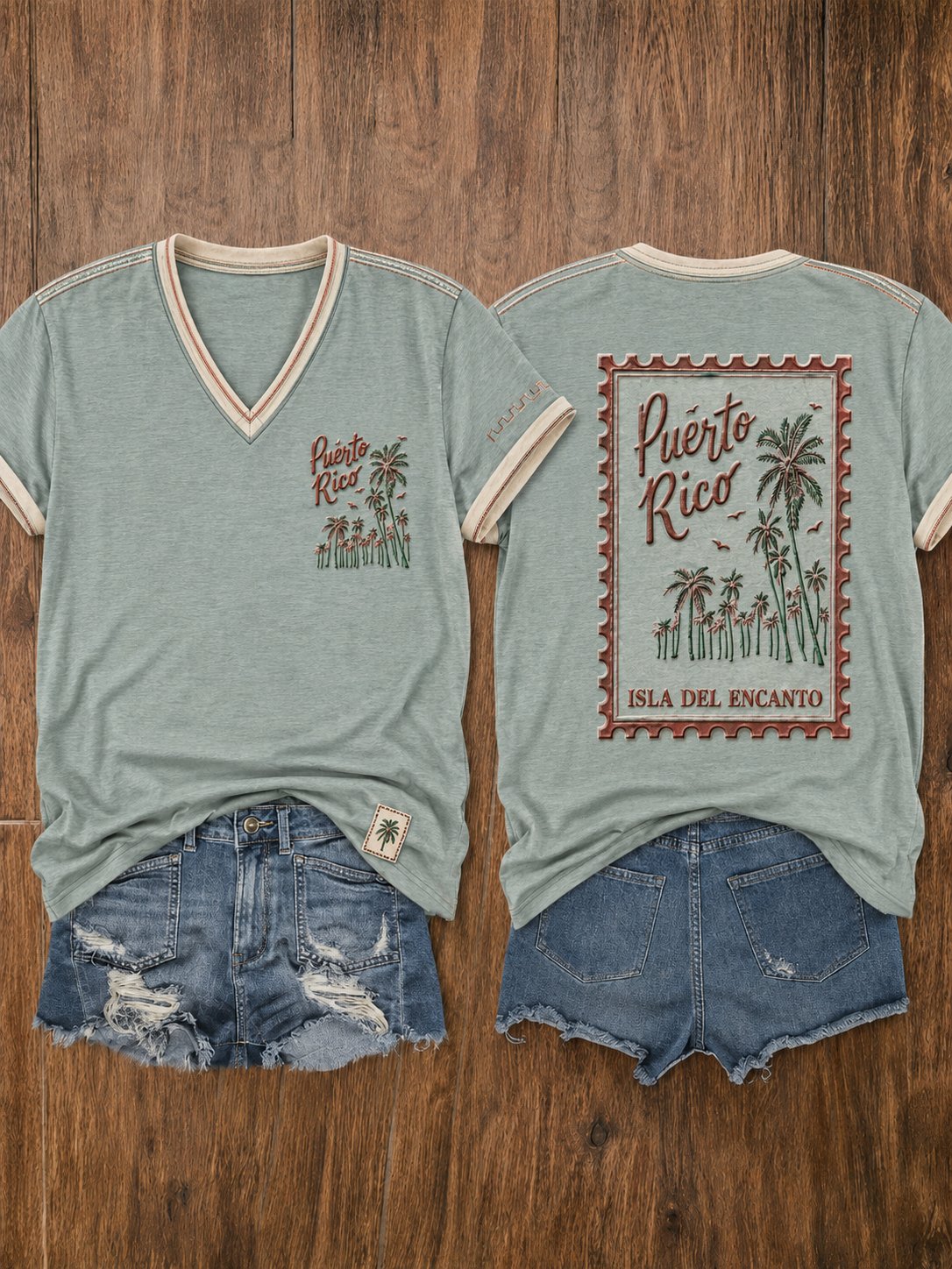 Women's Puerto Rico Pride Art Printed T-shirt