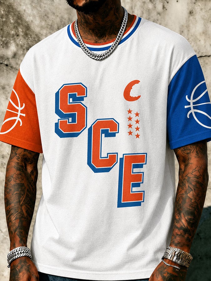Men's Basketball Print Short-Sleeve T-Shirt