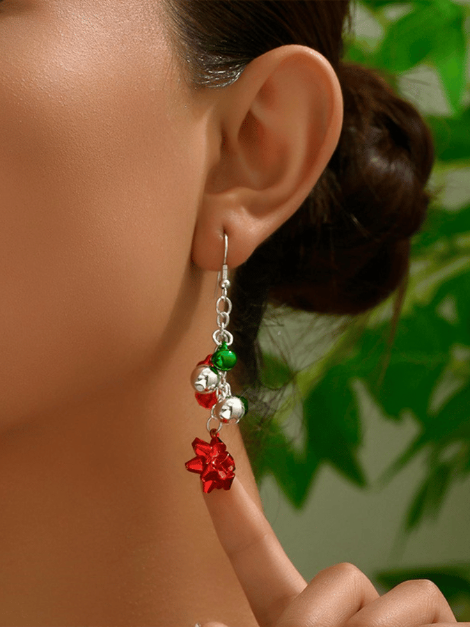Christmas Fashion Simple Colorful Bell Pendant Earrings