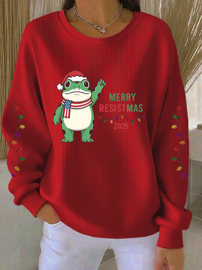 Women's Casual Print Long Sleeve Knit Top