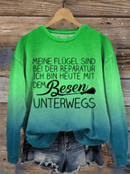 "Meine Flügel sind bei der Reparatur ..." Damen Rundhals-Sweatshirt.
