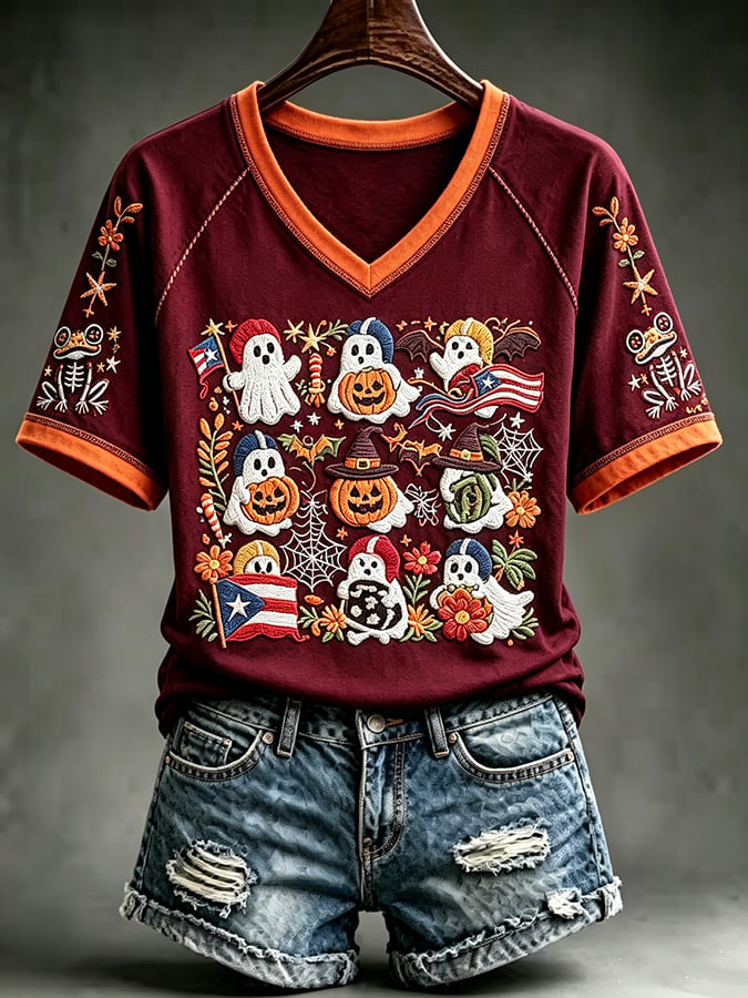 Women's Halloween In Puerto Rico Print T-Shirt