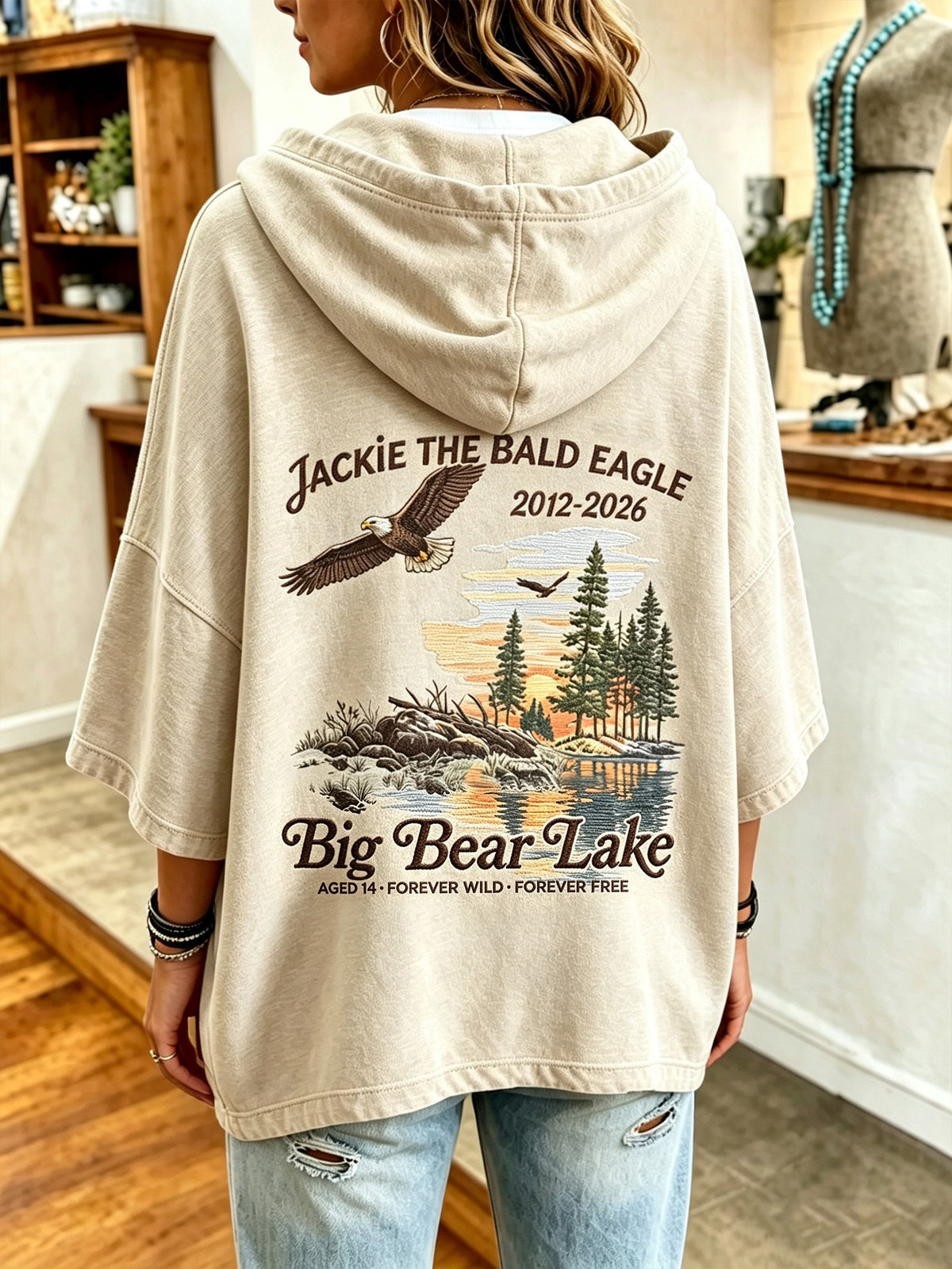 Women'S Casual Bald Eagle "Jackie" Print Top