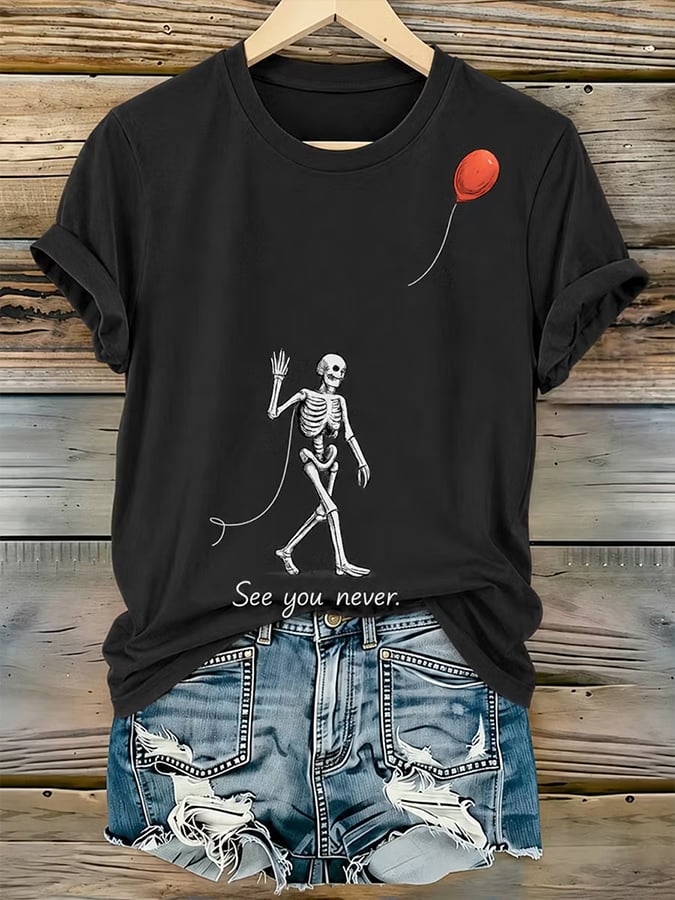 Women'S Halloween Printed Casual T-Shirt