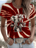 Women's short-sleeve printed top