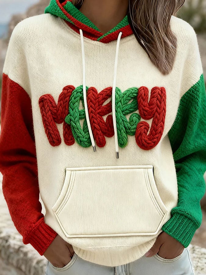 Women's Casual Print Long Sleeve Hooded Sweatshirt