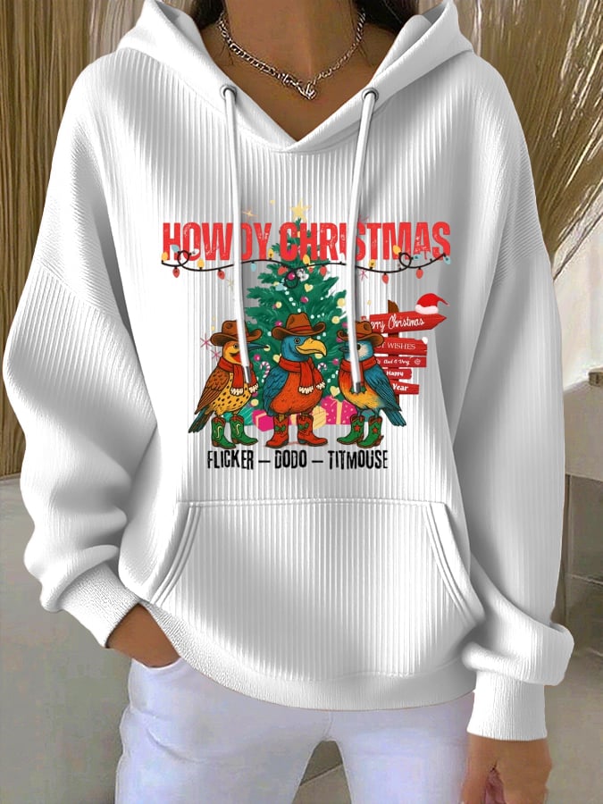 Women's Christmas FDT Animal Bird Print Sweatshirt