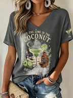 Women's Midnight Margaritas Print Casual T-shirt