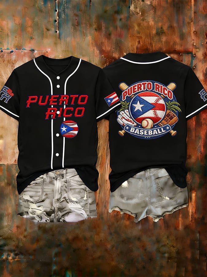 Women's  Baseball  Print Shirt