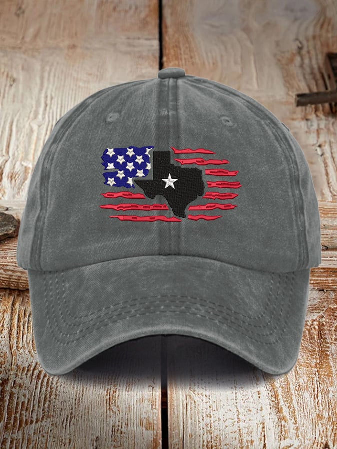 Retro Texas Strong Flag Print Baseball Cap