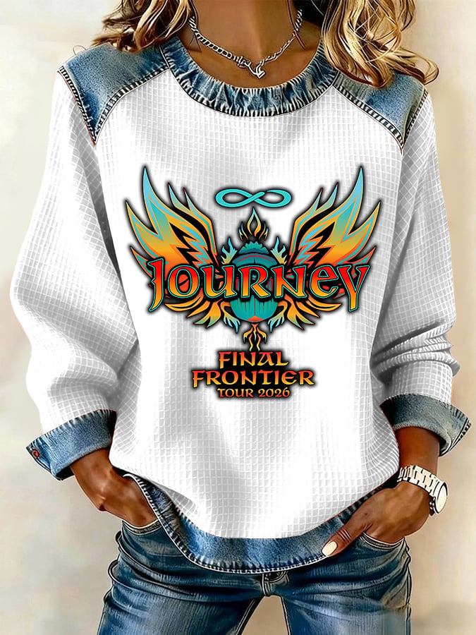 Women's Music Tour Patchwork Casual Sweatshirt