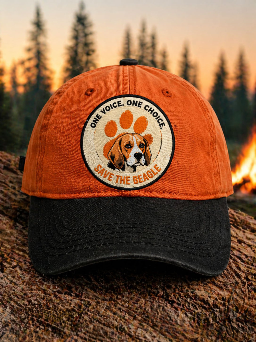 Save the Beagle Print Baseball Cap