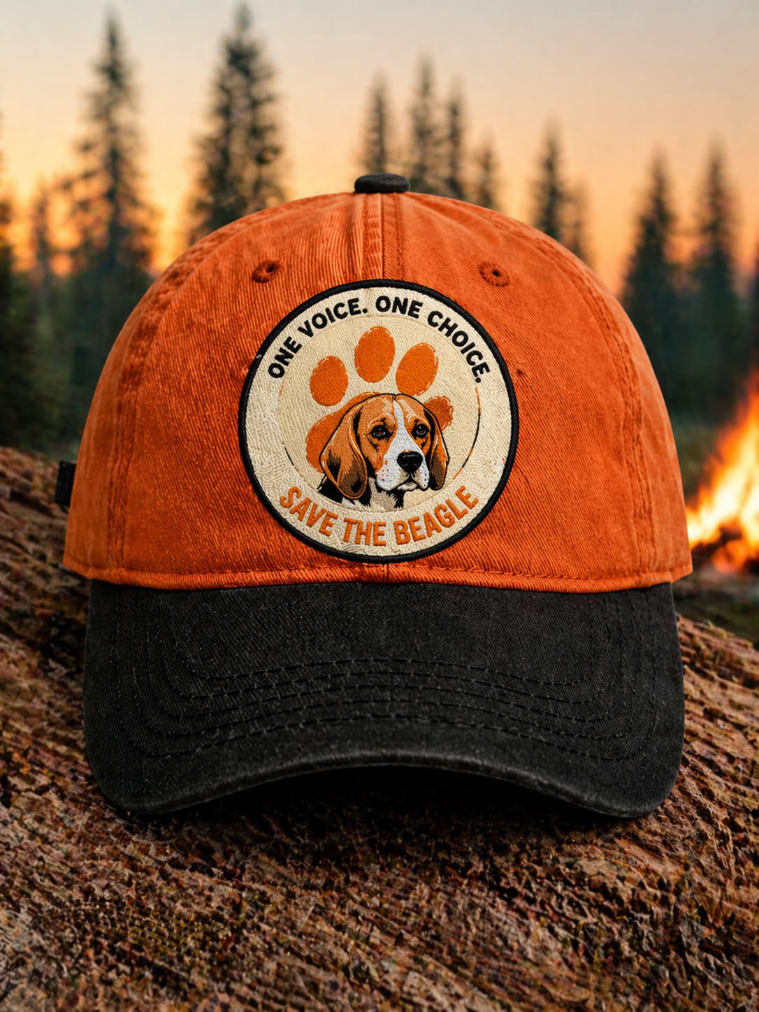 Save the Beagle Print Baseball Cap