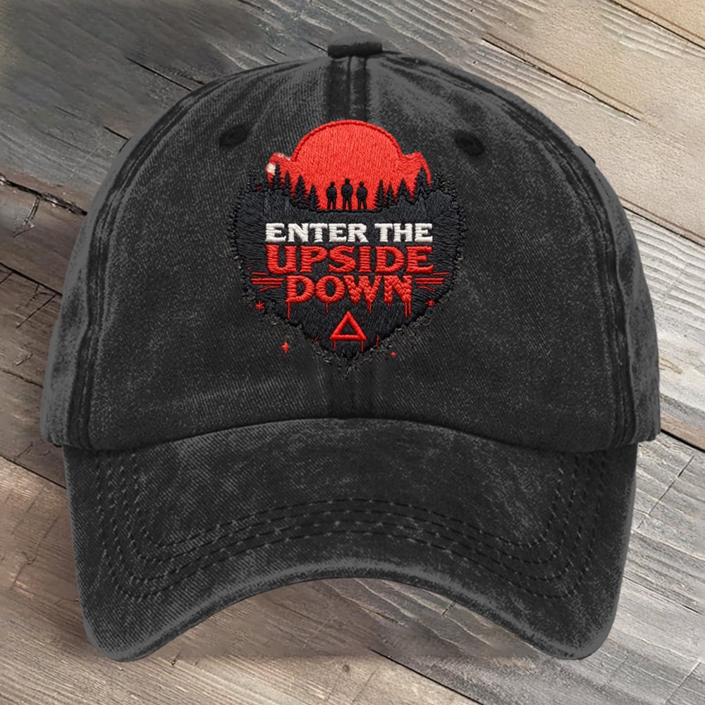 Enter The Upside Down Hawkins Indiana National Park Art Printed Cap