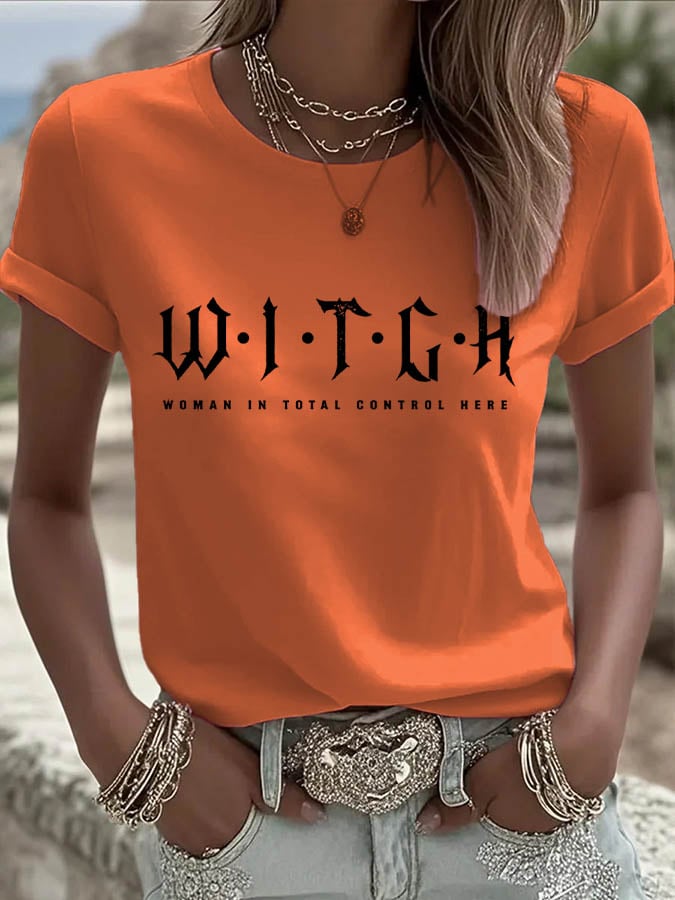 Woman In Total Control Here Printed T-Shirt