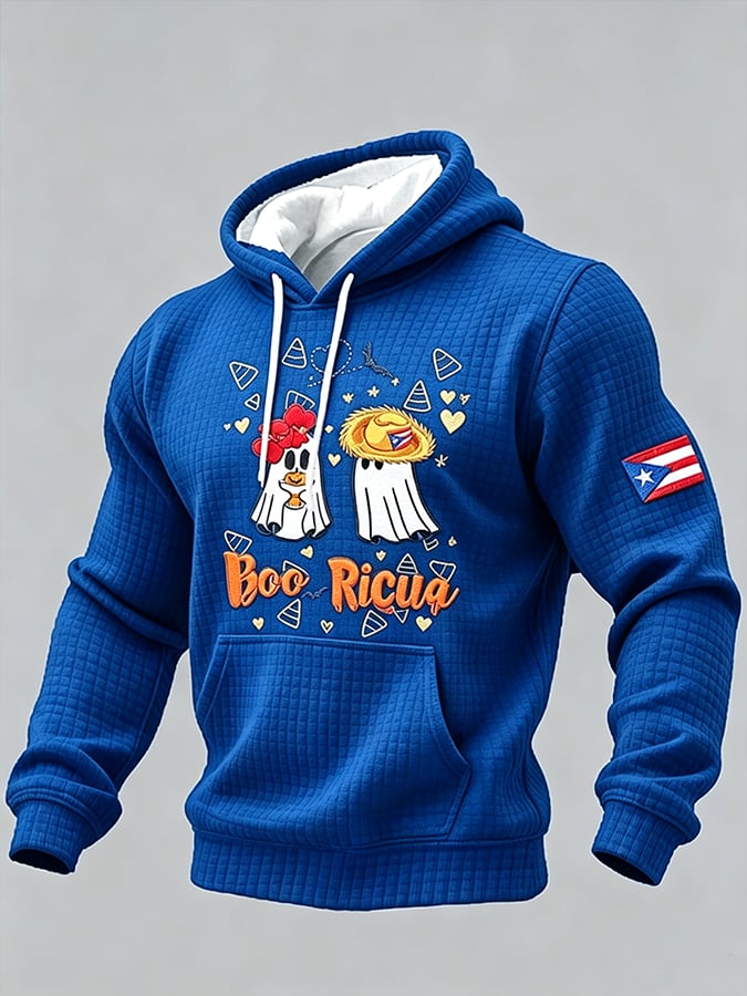 Men'S Puerto Rico Halloween casual print hoodie