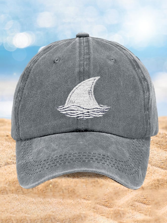 Retro Amity Island 1975 Sharks Print Baseball Cap