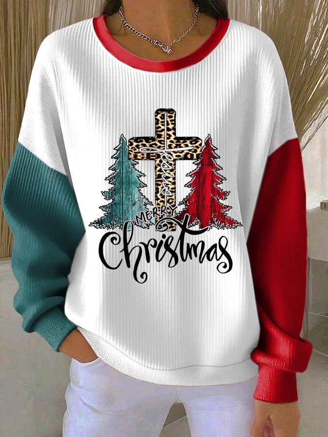 Women'S Christmas Tree Casual Round Neck Sweatshirt