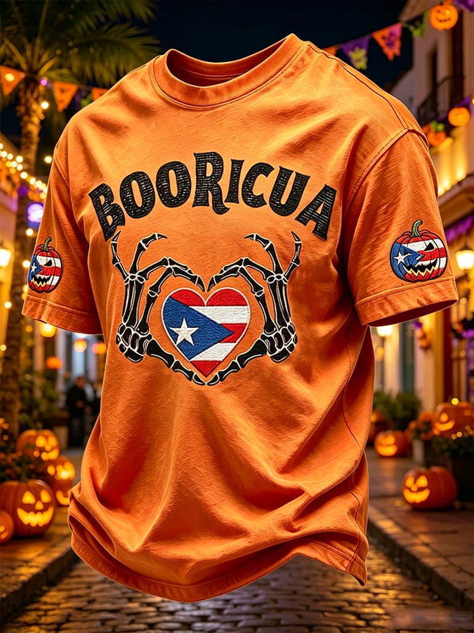Men's Halloween In Puerto Rico Print Short-Sleeve T-Shirt