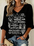Women's Midnight Margaritas Print V Neck Top