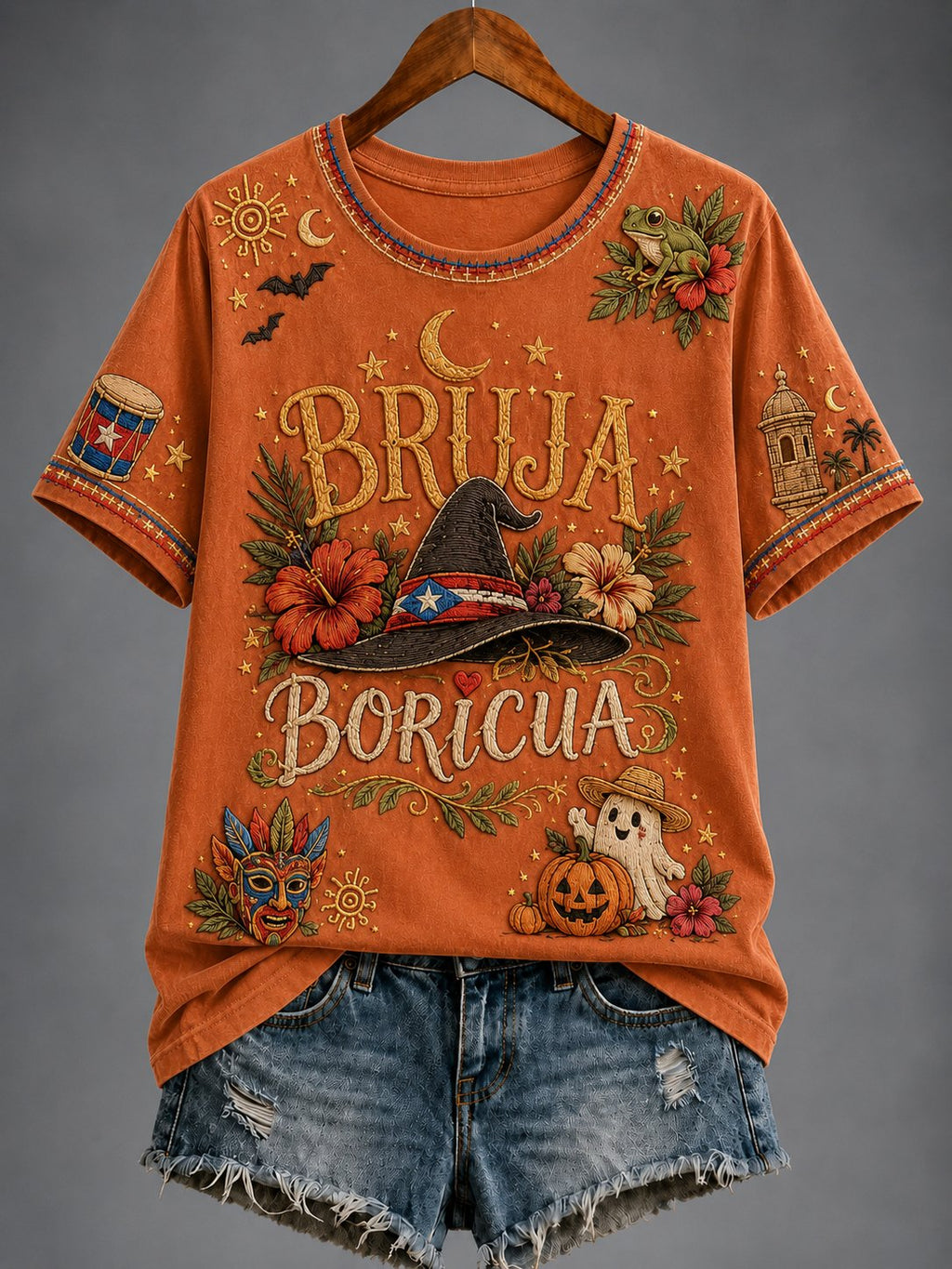 Women's Puerto Rico Halloween Graphic T-shirt