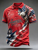 Men's Print Casual Polo Shirt