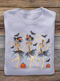Halloween Skeleton Ballet Art Print Thin Sweater