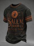 Men's Retro Salem Broom Company Printed Casual T-Shirt