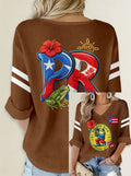 Women‘s Puerto Rico Printed Long Sleeve Top