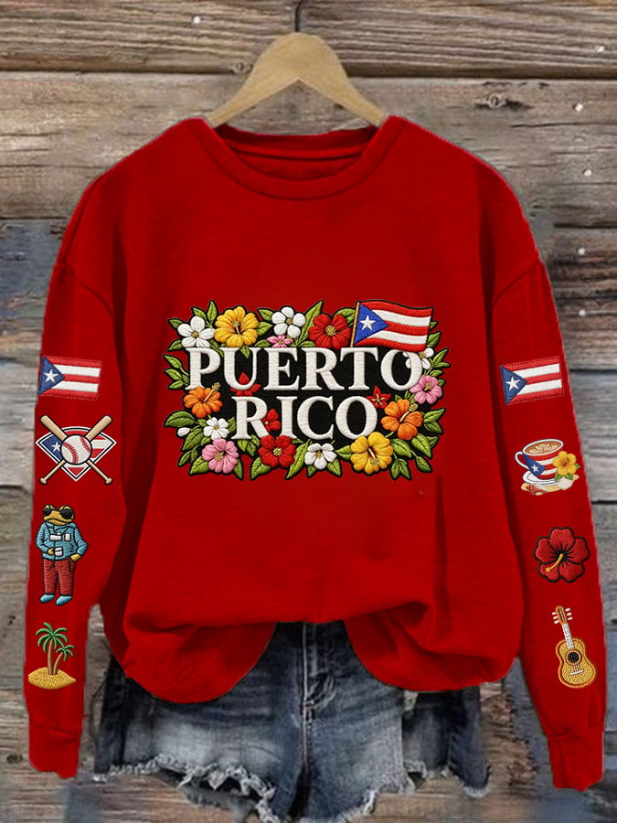 Women's Baseball Print Sweatshirt