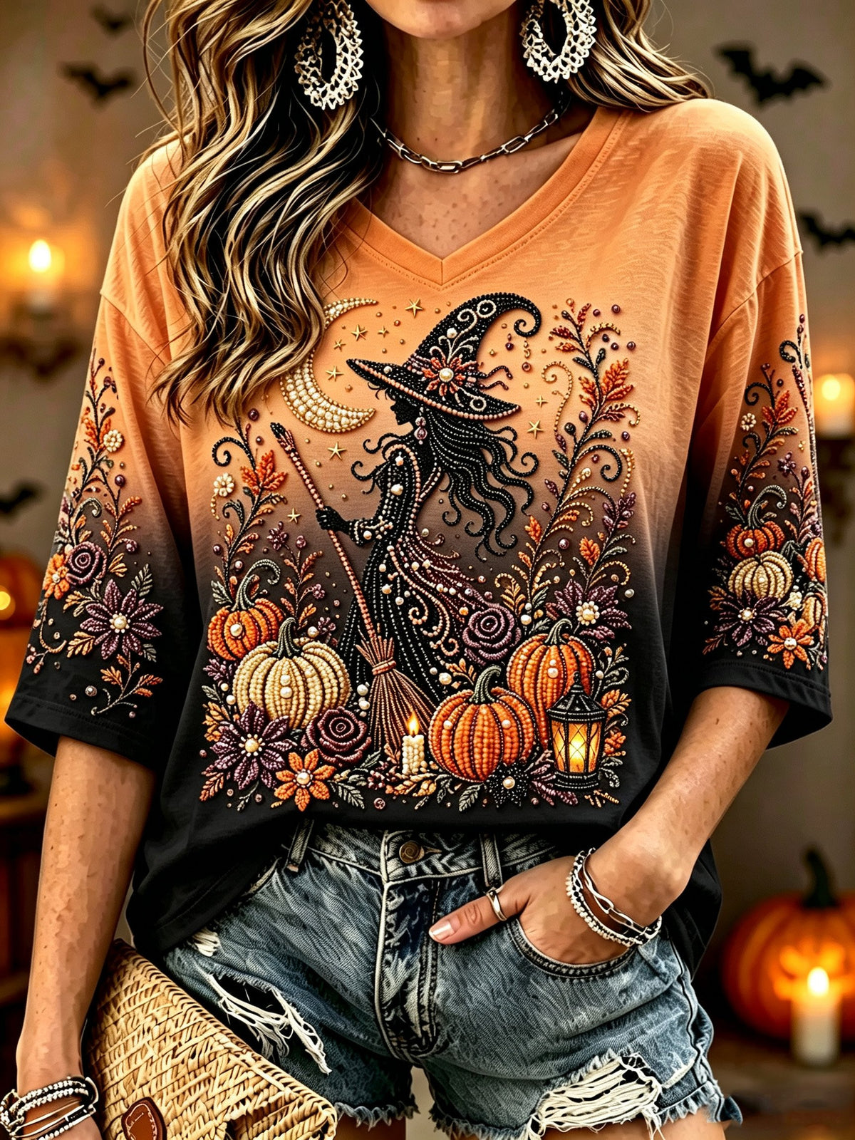 Women's Halloween Print Casual Top