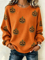 Women's Casual Autumn Printed Pullover Sweatshirt