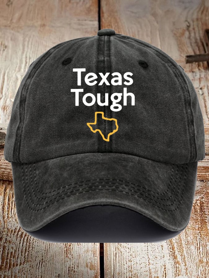 Retro Texas Tough Print Baseball Cap