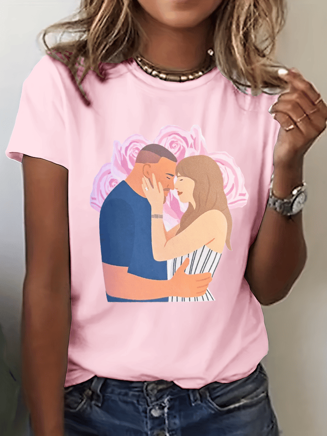 Women's Hot Spot Print Crew Neck T-shirt