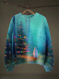 Ghost Halloween Christmas Art Print Thin Sweater