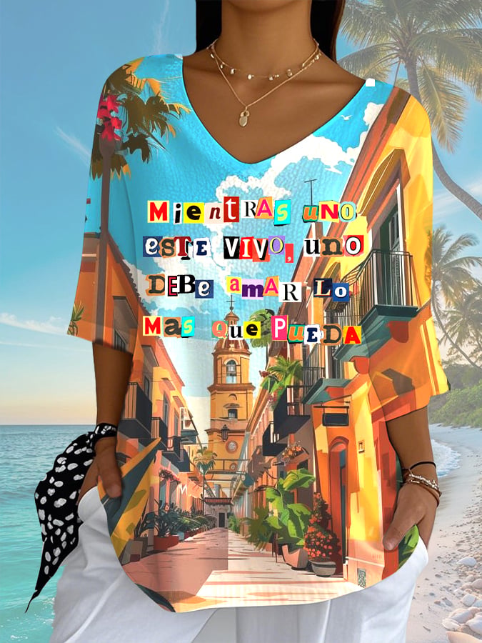 Puerto RIco Singer Boricua White Chair Printed Long Sleeve Top